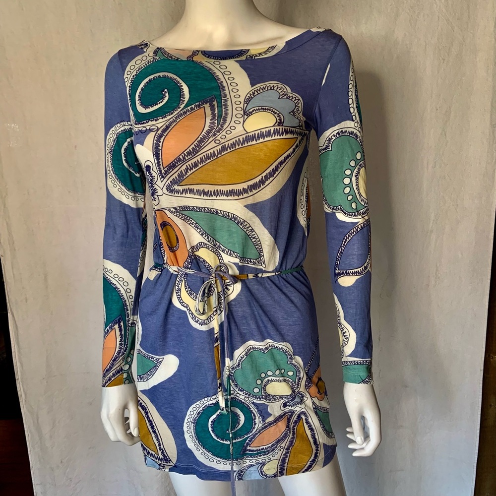 FRENCH CONNECTION SIXTIES MESH LONG SLEEVE DRESS
